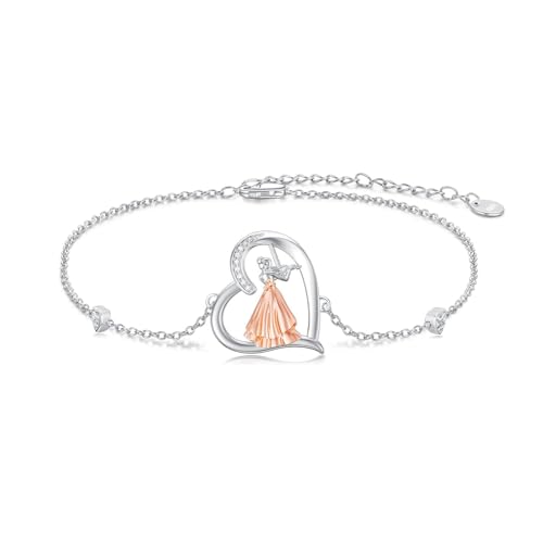 PROESS Geigen Armband für Frauen 925er Sterling Silber Geige Violin Armband Musik Schmuck Geschenke für Mädchen Geigenliebhaber von PROESS