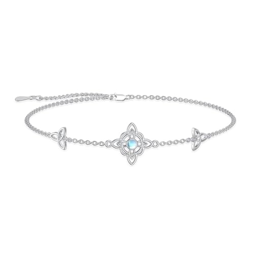 PROESS Keltisches Knoten Armband 925er Sterlingsilber Hexenknoten Triquetra Dreifaltigkeits Armband Glücksbringer irischer Schmuck Geschenke für Frauen von PROESS