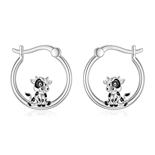 PROESS Kuh Ohrringe 925 Sterling Silber Kuh Schmuck für Mädchen Frauen Mädchen von PROESS