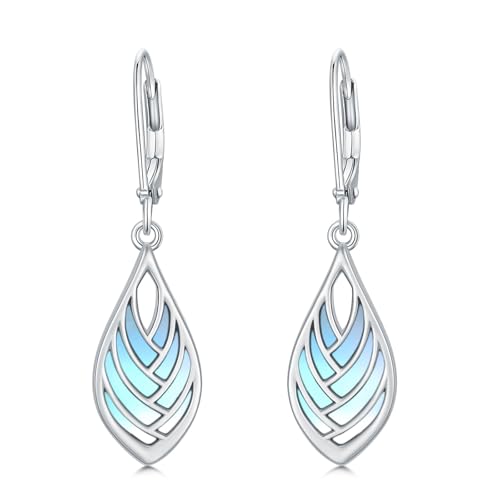 PROESS Mondstein Ohrringe 925 Sterling Silber tropfenförmige Ohrhänger Hypoallergen tropfenförmiger Mondstein Schmuck Geschenke für Frauen Muttertag Geburtstag Weihnachten von PROESS