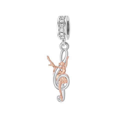 PROESS Tanz Charms 925 Sterlingsilber Ballerina Tanz Charm Perlen für Armband Kette Gymnastiktänzer Thema Schmuck Ballett Tanz Konzert Wettbewerb Geschenke für Mädchen Frauen von PROESS