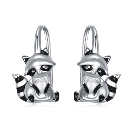 Waschbär Ohrring 925 Sterling Silber Waschbär Ohrringe Hypoallergen süße Tier Ohrringe Waschbär Schmuck Geschenke für Frauen Mädchen von PROESS
