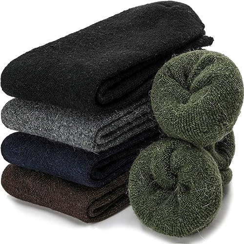 PROETRADE Herren Merino Thermosocken Wollsocken Warme Wolle Socken Wandersocken Geschenke für Männer Weihnachten Dicke Atmungsaktiv Wintersocken 5 Paar(Mehrfarbig A) von PROETRADE