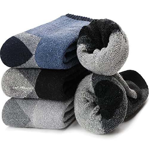 PROETRADE Merino Thermosocken Wollsocken Herren Damen Socken Wolle Dicke Wintersocken Warme Wandersocken Sportsocken Atmungsaktiv Trekkingsocken Geschenke Arbeitssocken Outdoor 4 Paar(Classic Series) von PROETRADE