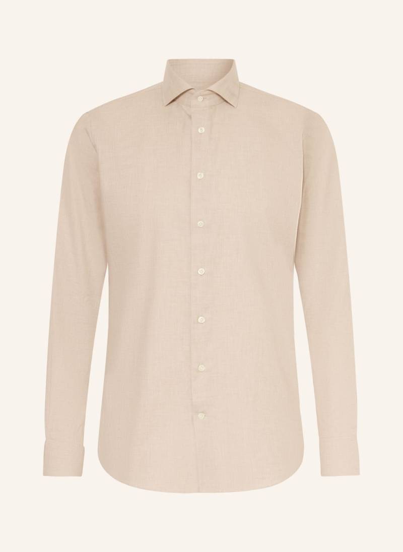 Profuomo Flanellhemd Slim Fit beige von PROFUOMO