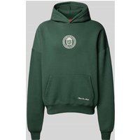 PROHIBITED Hoodie mit Label-Stitching Modell 'Camden' in Dunkelgruen, Größe S von PROHIBITED