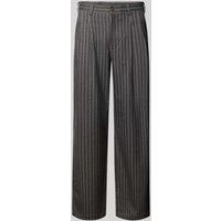 PROHIBITED Hose mit weitem Bein und Gesäßtaschen Modell 'Pinstripe' in Anthrazit Melange, Größe 36 von PROHIBITED