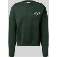 PROHIBITED Oversized Strickpullover mit Label-Print in Dunkelgruen, Größe XL von PROHIBITED