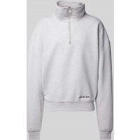 PROHIBITED Oversized Sweatshirt mit Label-Stitching Modell 'Clapham' in Hellgrau, Größe M von PROHIBITED