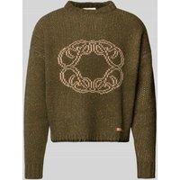 PROHIBITED Strickpullover mit Rundhalsausschnitt Modell 'Legacy' in Oliv Melange, Größe XL von PROHIBITED