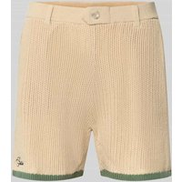 PROHIBITED Strickshorts mit Label-Stitching in Offwhite, Größe XXL von PROHIBITED