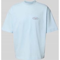 PROHIBITED T-Shirt mit Label-Stitching und Rundhalsausschnitt in Hellblau, Größe XXL von PROHIBITED