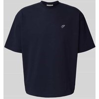 PROHIBITED T-Shirt mit Label-Stitching und Rundhalsausschnitt in Marine, Größe S PROHIBITED T-Shirt mit Label-Stitching und Rundhalsausschnitt in Marine, Größe S von PROHIBITED