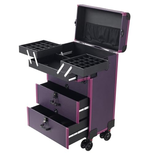 Rolling Makeup Train Case, Make Up Trolley on Wheels Make Up Box, Nail Polish Storage and 2 Drawers Rolling Makeup Train Case, Make Up Trolley on Wheels Make Up Box, Nail Polish Storage and 2 Drawers von PROMARKA