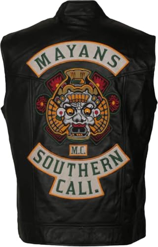 PROMENADE CHIC Angel EZ Reyes Mayan M.C Northern Cali Biker Lederweste, Schwarz - Echtleder, M PROMENADE CHIC Angel EZ Reyes Mayan M.C Northern Cali Biker Lederweste, Schwarz - Echtleder, M von PROMENADE CHIC