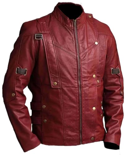 PROMENADE CHIC Star Peter Superhero Guardians Freizeitjacke, Kastanienbraun - Echtes Leder, L von PROMENADE CHIC