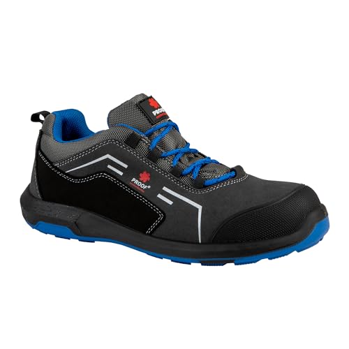 PROOF COMFORT & SAFETY Sicherheitsschuhe Arbeitsschuhe Glasfaserkappe KAPS7 SRC S3 Schuhe Mikrofaser Stichsicher Atmungsaktiv Ohne Metall Schwarz Grau 44 von PROOF comfort&safety