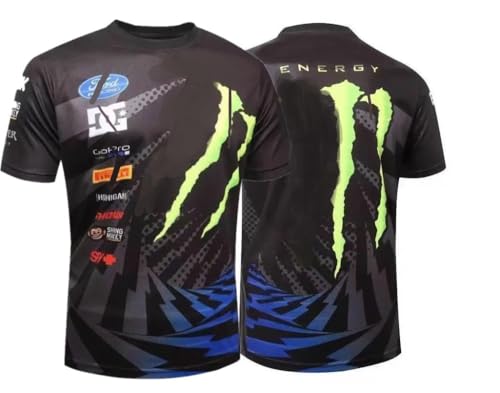 T-Shirt für Herren Replik für Motorrad Mónster Energy (DE/NL/SE/PL, Alphanumerisch, L, Regular, Regular, Schwarz) von PRORACER