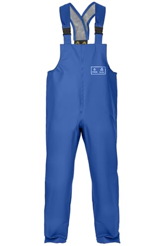 PROS 001 Regenhose Wasserschutzlatzhose Latzhose Arbeitshose Herren Damen EN ISO 13688 EN 343 Schweißnähte Plavitex Winddicht wasserdicht Outdoor blau (56) von PROS