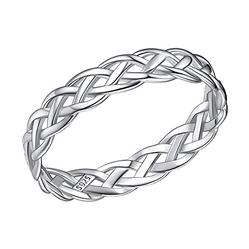 PROSILVER 925 Silber Verlobungsring für Männer Herren 4mm Kletischer Knoten Bandring Minimalist Ehering Memoirering Antragsring Finger Schmuck Accessoire Ring Größe 67 von PROSILVER