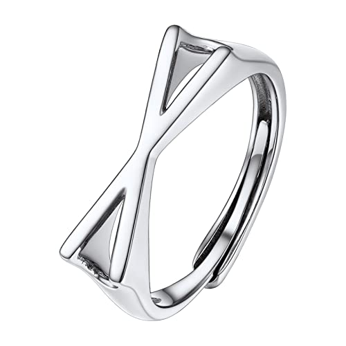 PROSILVER Damenring, verstellbar, Initiale, Sterling-Silber 925, verschlungener Ring mit Buchstabe A-Z, Metall von PROSILVER