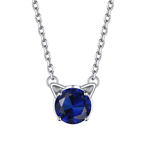 PROSILVER Geburtsstein September Kette 925 Silber Süße Katze Zirkonia Schlüsselbeinkette 41+5cm einfaches Anhänger Halskette Schmuck Accessoire für Frauen PROSILVER Geburtsstein September Kette 925 Silber Süße Katze Zirkonia Schlüsselbeinkette 41+5cm einfaches Anhänger Halskette Schmuck Accessoire für Frauen von PROSILVER