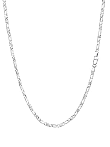 PROSILVER Herren Figaro Halskette 61cm 2,9mm breit 925 Sterlingsilber 3+1 Figarokette Gliederkette minimalistischer Schmuck Accessoire für Weihnachten Vatertag von PROSTEEL