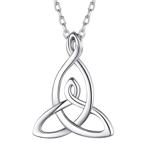 PROSILVER Keltischer Knoten Kette 925er Silber Mutter & Tochter Anhänger mit 46+5cm Rolokette Frauen Mädchen keltischen Amulett Schmuck für Mutter Geburtstag von PROSILVER