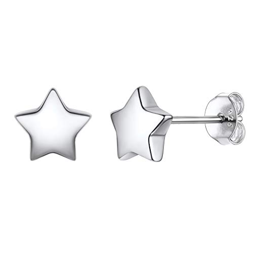 PROSILVER Ohrringe Damen Herren 925 Sterling Silber Stern Ohrstecker Ohr Piercing Stud Earrings einfacher und modischer Schmuck Accessoire für Männer Frauen Kinder von PROSILVER