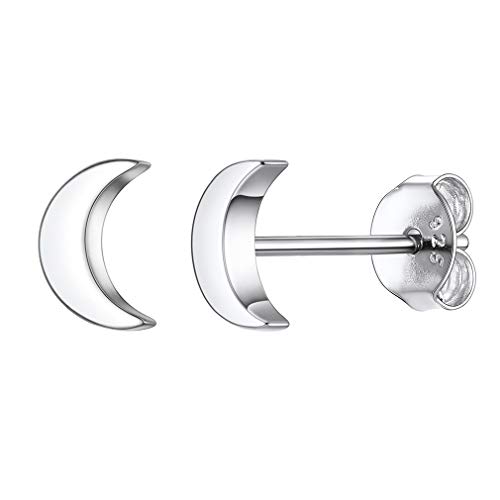 PROSILVER Ohrstecker 925er Silber Mond Ohr Piercing Ohrringe für Damen Mädchen simpel Moon Ear Studs Mond Ohrstecker trendiger Schmuck Accessoir für Männer Jungen Geburtstag Weihnachten von PROSILVER