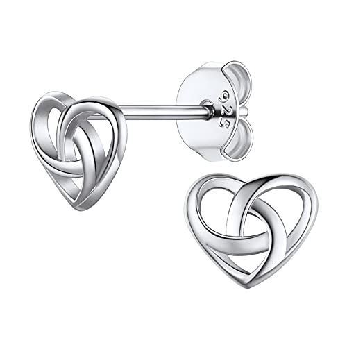 PROSILVER Ohrstekcer Keltischer Liebes knoten Design 925 Silber Irische Herz Knoten Ohrringe Damen Mädchen Ohr Schmuck für Valentinstag Geburtstag von PROSILVER