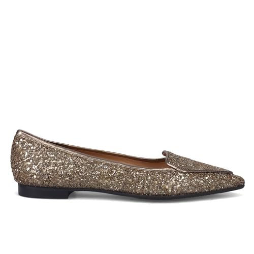 PROSPERINE Raffinata Flat Glitter Bronze - 7783 Glitter Unite Bronze - Größe, braun, 38 EU von PROSPERINE