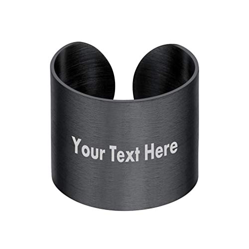 PROSTEEL 17mm breit schwarz Edelstahl Bandring für Männer Frauen verstellbar gebürstet Offener Ring Geschenk für Jungen Mädchen Party Geburtstag Jahrestag von PROSTEEL