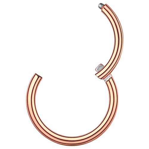 PROSTEEL 18 Gauge Nasenring Nase Conch Daith Helix Piercing Rosegold vergoldet 6mm Piercing Ring für Septum Tragus Damen Herren Körper Piercing Schmuck Accessoire von PROSTEEL