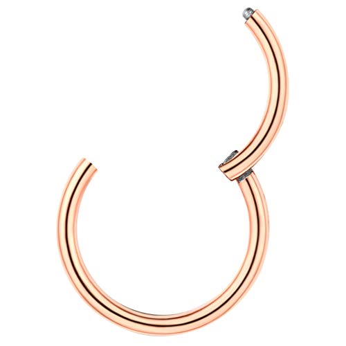 PROSTEEL 18G Universal Piercing Segmentring für Septum Tragus Helix Ohr Nase Lippe Brust Intim 8mm Rosegold vergoldet Nasenring Lippenring Coole Piercing Schmuck für Mädchen Jungen von PROSTEEL