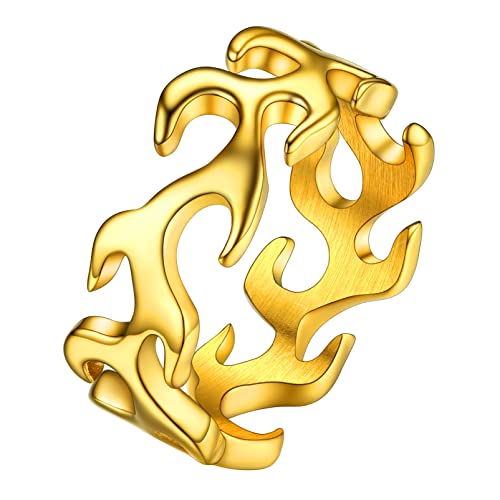 PROSTEEL 18k vergoldet Flamme Design Band Ring Größe 64 (20.4) Größe 64 (20.4) Größe 64 (20.4) von PROSTEEL