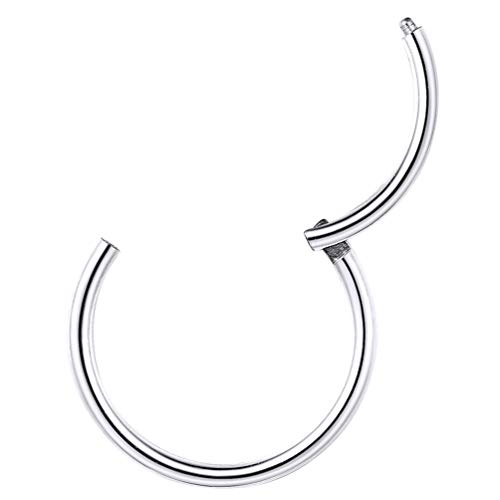 PROSTEEL 20 Gauge Chirurgenstahl Piercing Ring für Nase Septum Conch Helix Ohr Lippenring Nasenring Segmentring Universal Körper Piercing Schmuck Accessoire für Männer Frauen - 8mm von PROSTEEL
