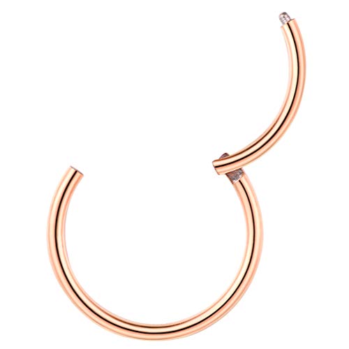 PROSTEEL 20 Gauge Rosegold vergoldet Piercing Ring für Nase Septum Conch Helix Ohr Lippenring Nasenring Segmentring Universal Körper Piercing Schmuck Accessoire für Männer Frauen - 8mm von PROSTEEL
