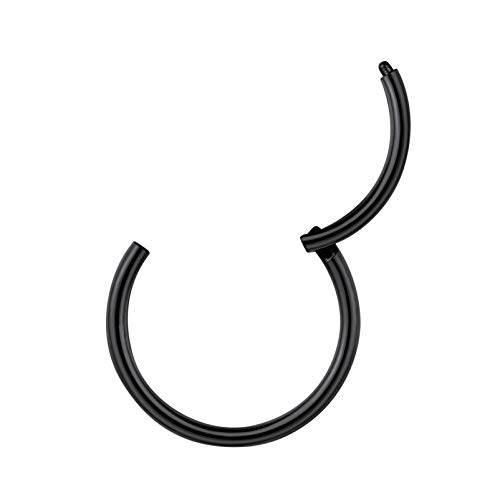 PROSTEEL 20 Gauge schwarz Chirurgenstahl Piercing Ring für Nase Septum Conch Helix Ohr Lippenring Nasenring Segmentring Universal Körper Piercing Schmuck Accessoire für Männer Frauen - 8mm von PROSTEEL