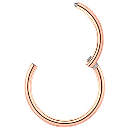 PROSTEEL 20G Nasenring Piercing für Jungen Mädchen Rosegold vergoldet Piercing für Septum Daith Conch Helix Rook Ohr Brust 7mm Coole Nasenschmuck Nasenstecker von PROSTEEL