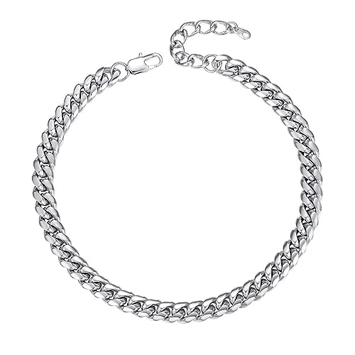 PROSTEEL Choker Halskette 316L Edelstahl massiv Panzerkette 10mm 36+5cm kurze schwer Glieder Link Kette verstellbar Damen Mädchen Collier Modeschmuck für Weihnachten Valentinstag von PROSTEEL