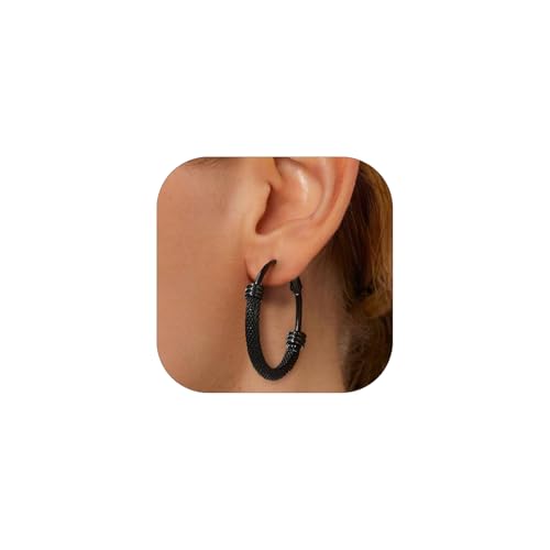 PROSTEEL Damen Creolen Ohrringe schwarz Edelstahl 40mm Runde Kreis Kreolen Hoop Earrings einzigartiges Ohrschmuck Accessoire für Cocktailparty Tanzball PROSTEEL Damen Creolen Ohrringe schwarz Edelstahl 40mm Runde Kreis Kreolen Hoop Earrings einzigartiges Ohrschmuck Accessoire für Cocktailparty Tanzball von PROSTEEL