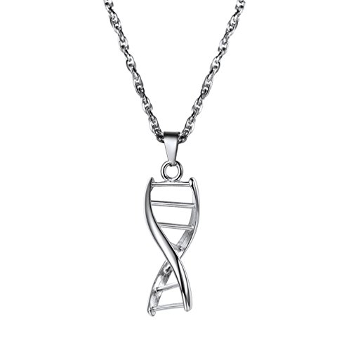 PROSTEEL DNA-Doppelhelix Anhänger Damen Herren Wissenschaft Molekül Halskette Edelstahl chemische Struktur Modeschmuck von PROSTEEL