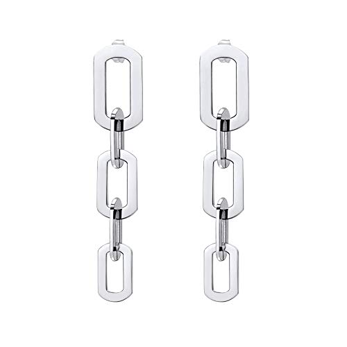 PROSTEEL Damen Ohrringe lange baumeln Ohrringe in Ankerkette Form Edelstahl Ohrhänger Ohrstecker trendige Dangle Earrings Frauen Schmuck Accessoire für Geburtstag Party(Kleine) von PROSTEEL