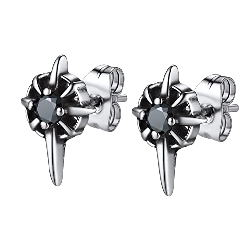 PROSTEEL Edelstahl Ohr Piercing für Damen Herren Ohrstecker mit Kompass Design Hip Hop Street Style Ohrringe Ohrschmuck Accessoire von PROSTEEL