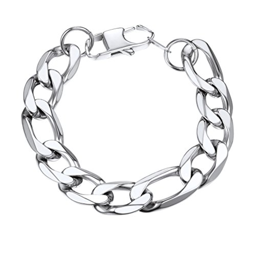Armkette Silber 22cm 4MM aus Edelstahl Kette Herrenkette Figarokette Halskette