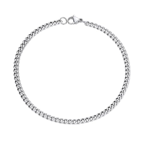 PROSTEEL Herren Armband Edelstahl 21cm/8,3 in. Panzerkette Armband 3,5mm breit kubanische Gliederarmband Hip Hop Bracelet Modeschmuck Accessoire für Männer Frauen von PROSTEEL