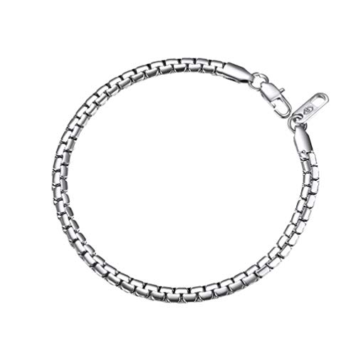 PROSTEEL Herren Armkette 22cm Ankerkette Armband Edelstahl 4mm breit massiv Erbskette Gliederkette Silber Biker Punk Rock Schmuck von PROSTEEL