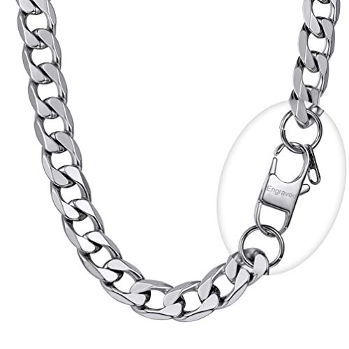 PROSTEEL Herren Collier Kette Edelstahl 66cm/13mm massiv Panzerkette Halskette mit personalisiert Verschluss trendig Männer Jungen Hip Hop Rapper Gliederkette Schmuck von PROSTEEL