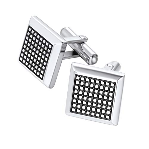 PROSTEEL Herren Manschettenknöpfe Edelstahl Viereck Form Französische Stil Cufflinks Vater Bräutigam Ehemann Hochzeit Verlobung Modeschmuck Accessoure von PROSTEEL